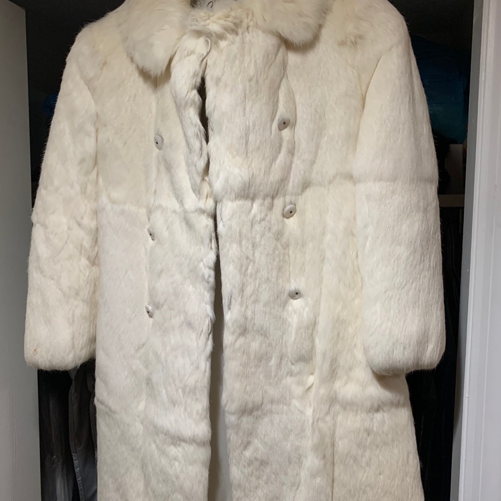 Caravelle Child White Rabbit Fur Coat